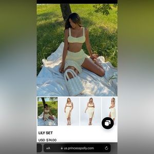 Princess Polly Lily Set (skirt only I can’t find the top) -green floral